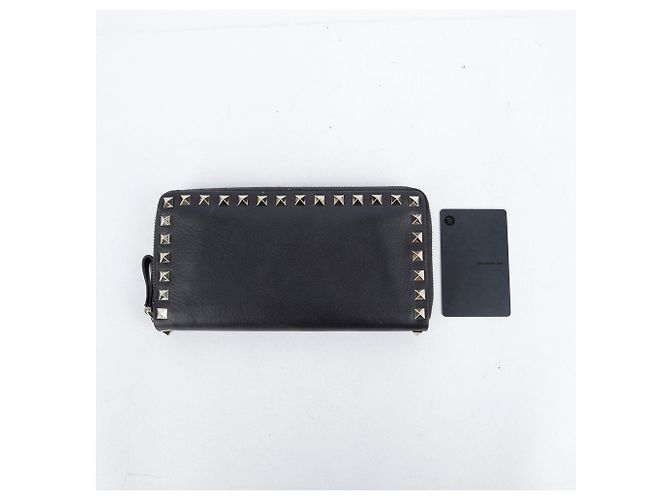 Valentino Portafoglio lungo con zip in pelle nera Rockstud - vista 15
