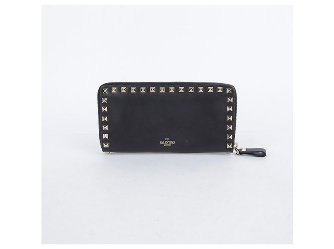 Valentino Portafoglio lungo con zip in pelle nera Rockstud - vista 2