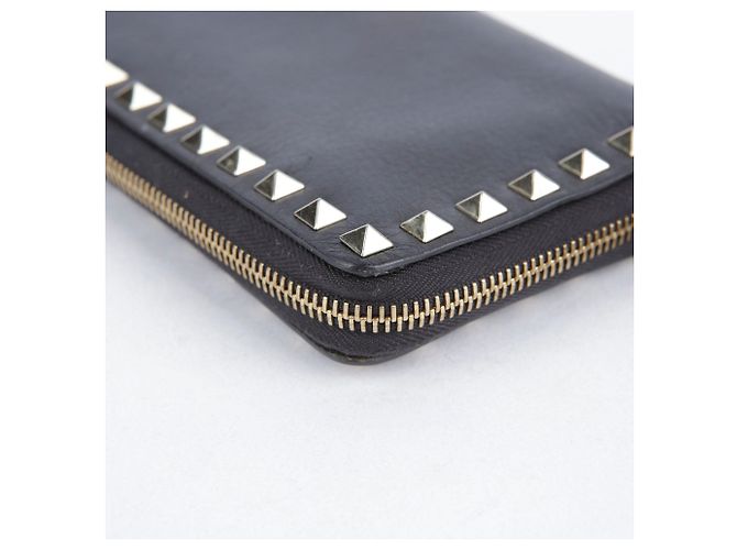 Valentino Portafoglio lungo con zip in pelle nera Rockstud - vista 6