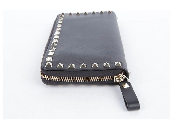 Valentino Portafoglio lungo con zip in pelle nera Rockstud - vista 7