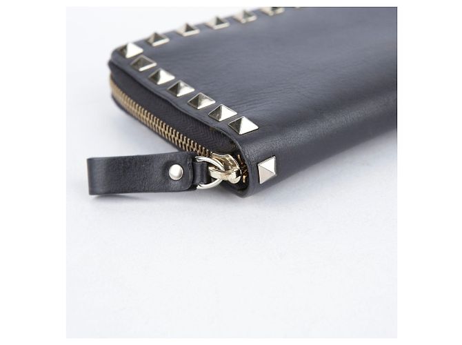 Valentino Portafoglio lungo con zip in pelle nera Rockstud - vista 8
