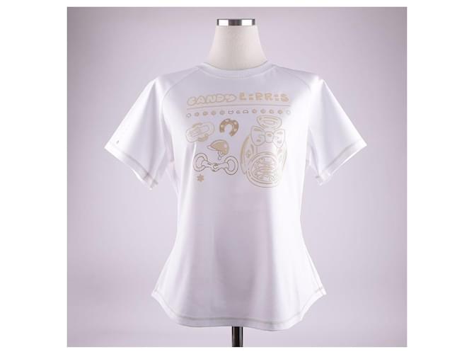Hermès Bedrucktes Micro-T-Shirt Weiß - Ansicht 13
