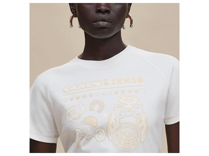 Hermès Bedrucktes Micro-T-Shirt Weiß - Ansicht 7