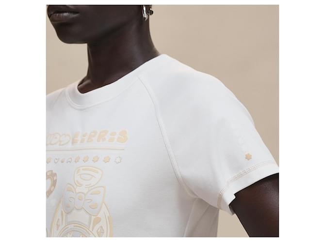 Hermès Bedrucktes Micro-T-Shirt Weiß - Ansicht 8