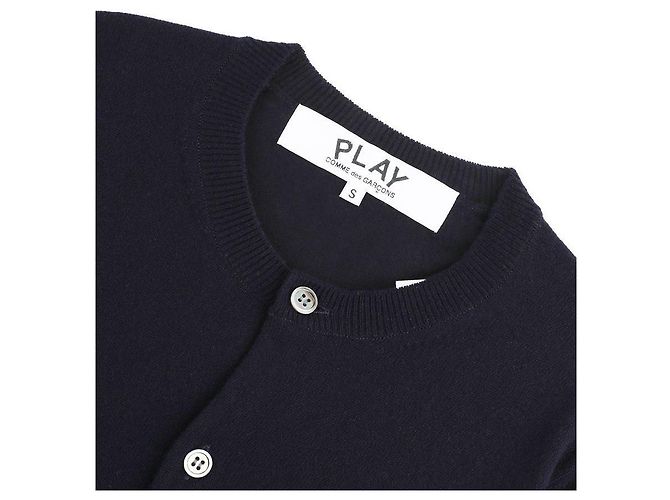 Comme Des Garcons Weißer Strickcardigan mit Herzmuster - Ansicht 5