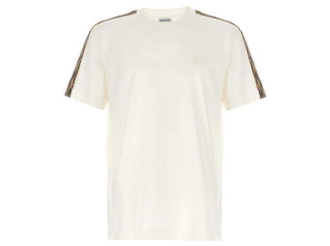 Burberry Baumwoll-T-Shirt mit Karoe-Besatz Weiß - Ansicht 4