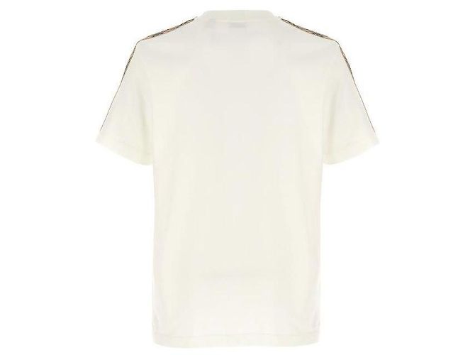 Burberry Baumwoll-T-Shirt mit Karoe-Besatz Weiß - Ansicht 5