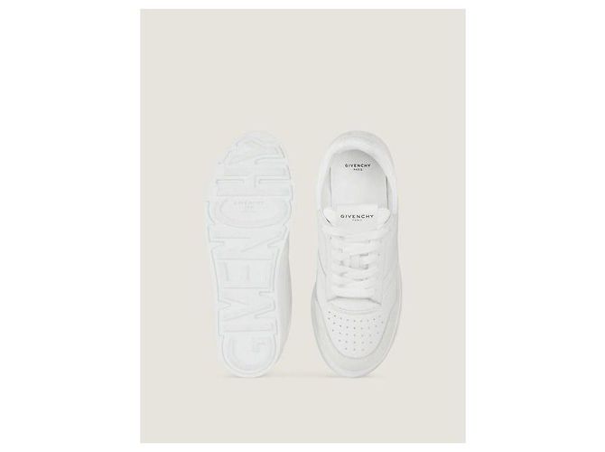 Givenchy Sneakers Logo in Pelle e Scamosciato Bianco - vista 8