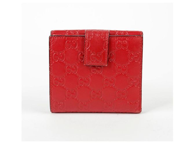 Gucci Roter Sima Ledergeldbörse mit Schleife - Ansicht 2