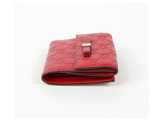 Gucci Roter Sima Ledergeldbörse mit Schleife - Ansicht 3