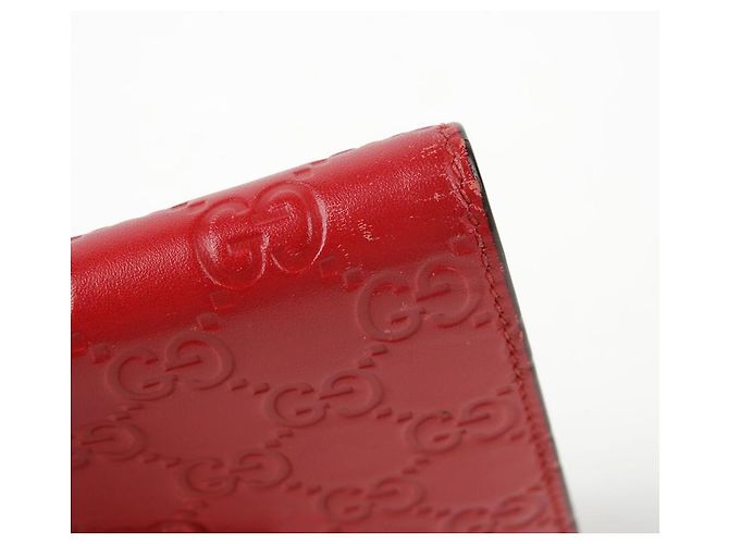 Gucci Roter Sima Ledergeldbörse mit Schleife - Ansicht 5