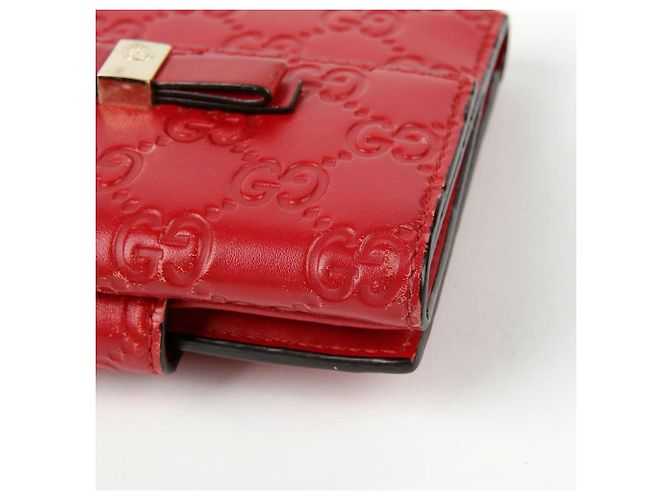 Gucci Roter Sima Ledergeldbörse mit Schleife - Ansicht 6