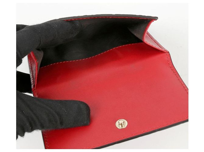 Gucci Roter Sima Ledergeldbörse mit Schleife - Ansicht 7