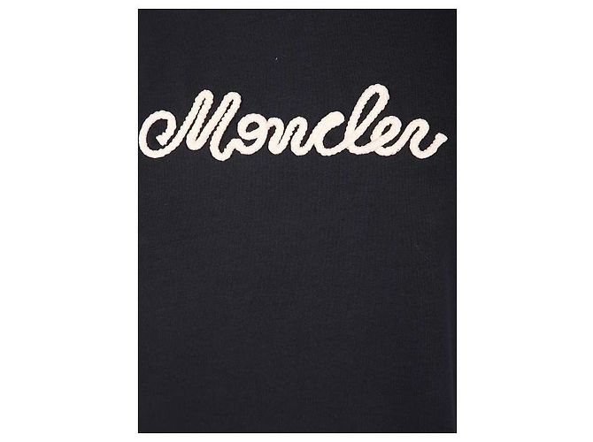 Moncler T-Shirt aus Baumwolle mit Logo-Stickerei Blau - Ansicht 6