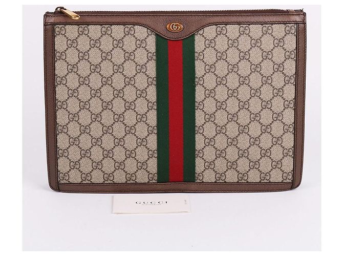 Gucci Clutch a righe Ophidia Portfolio Multicolore - vista 12