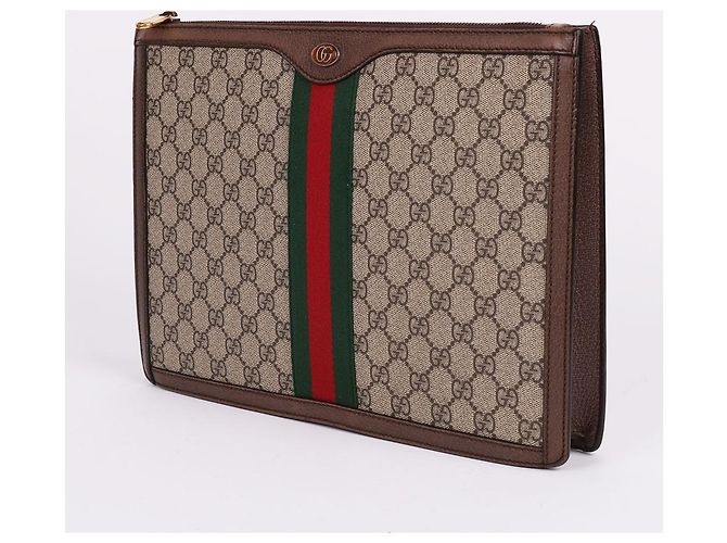 Gucci Clutch a righe Ophidia Portfolio Multicolore - vista 3