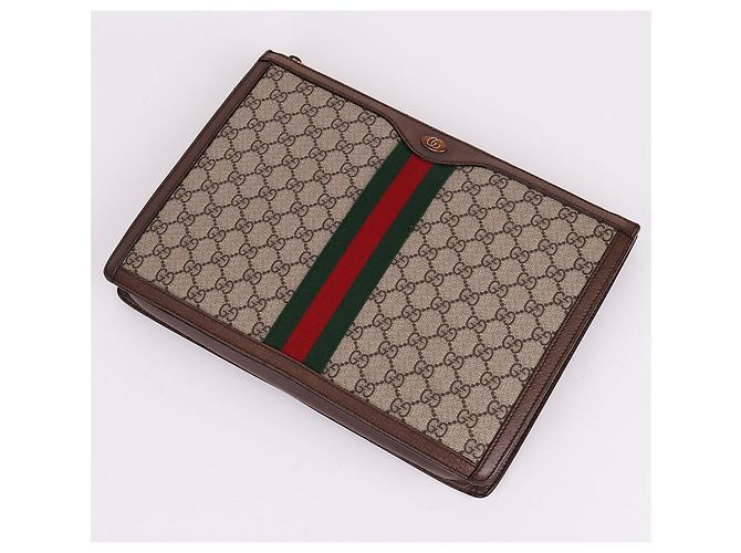 Gucci Clutch a righe Ophidia Portfolio Multicolore - vista 7