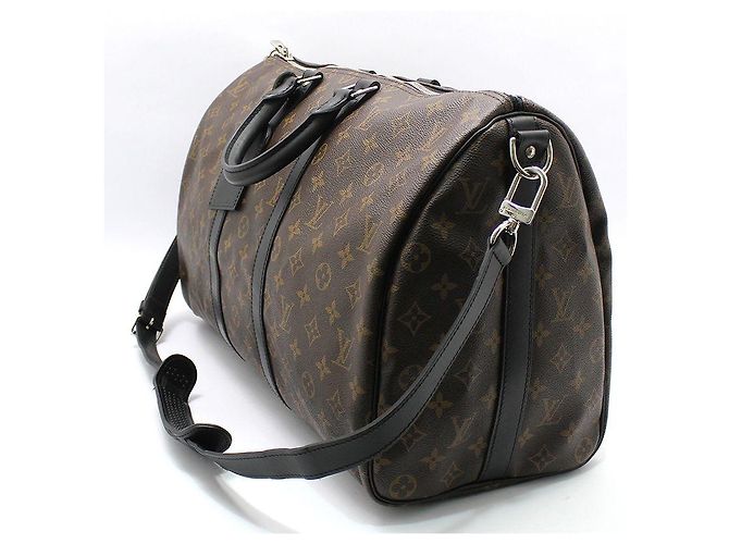 Louis Vuitton Borsa a Spalla Keepall Travel Bag Monogram Macassar Marrone - vista 3