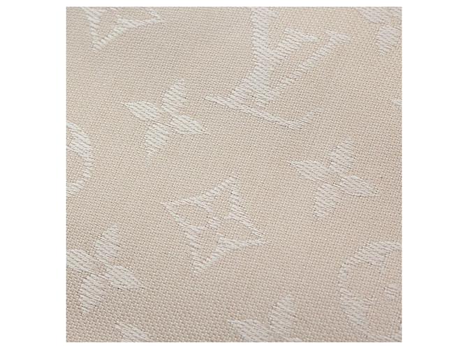 Louis Vuitton Sciarpa in lana e seta con monogramma beige e frange Marrone - vista 4