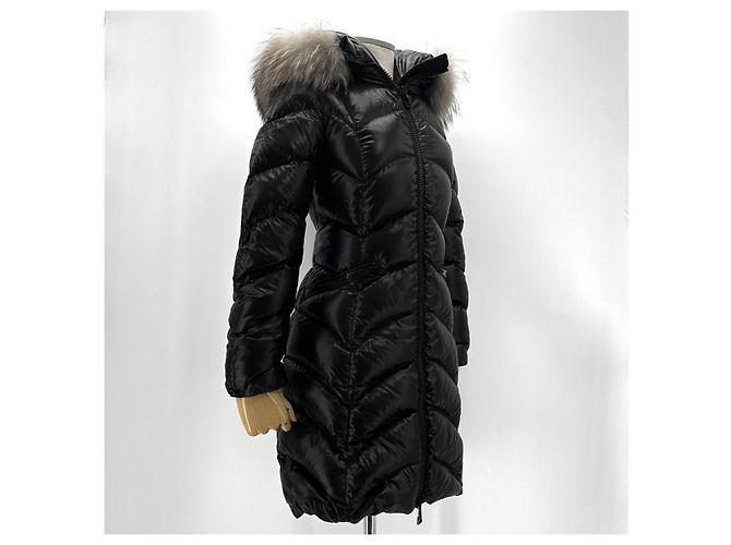 Moncler Albigia (Pullmarus) Langer Fuchsfellmantel Schwarz - Ansicht 2
