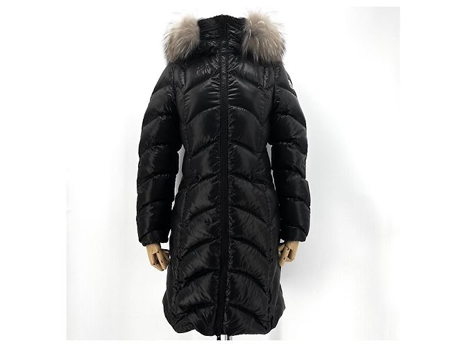 Moncler Albigia (Pullmarus) Langer Fuchsfellmantel Schwarz - Ansicht 3
