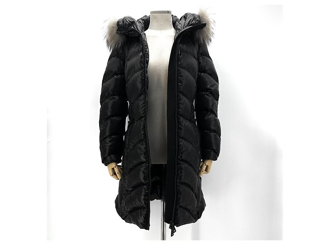 Moncler Albigia (Pullmarus) Langer Fuchsfellmantel Schwarz - Ansicht 4