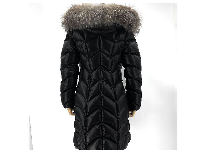 Moncler Albigia (Pullmarus) Langer Fuchsfellmantel Schwarz - Ansicht 5