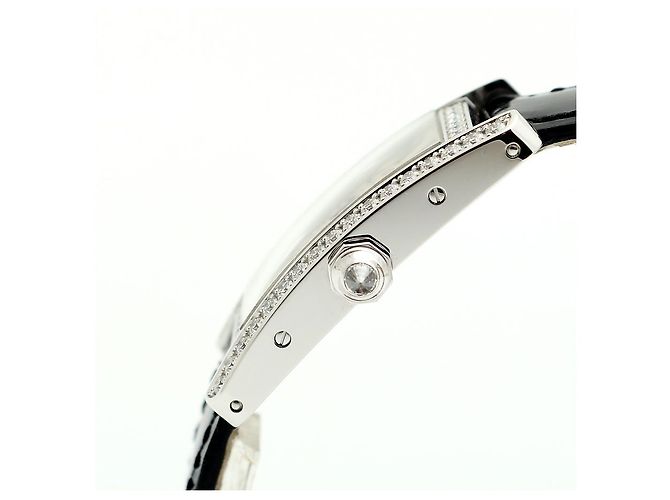Cartier Reloj de mujer de oro blanco Original Diamond American Tank Small con doble hebilla D en oro - vista 13