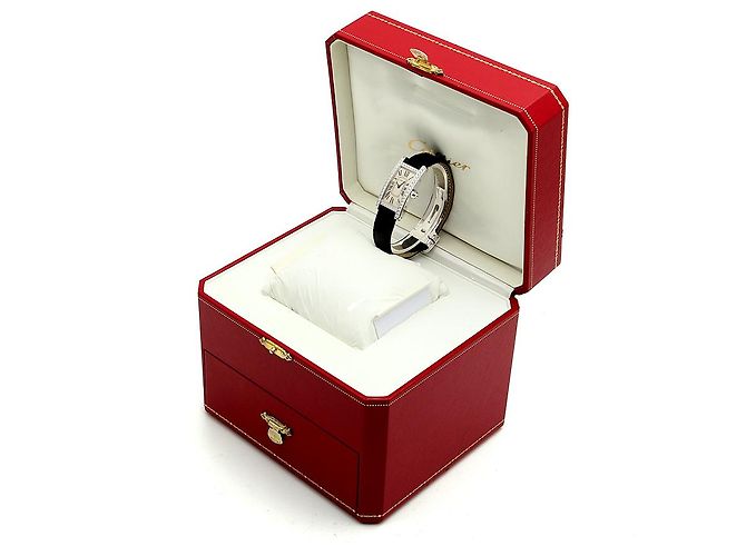 Cartier Reloj de mujer de oro blanco Original Diamond American Tank Small con doble hebilla D en oro - vista 26