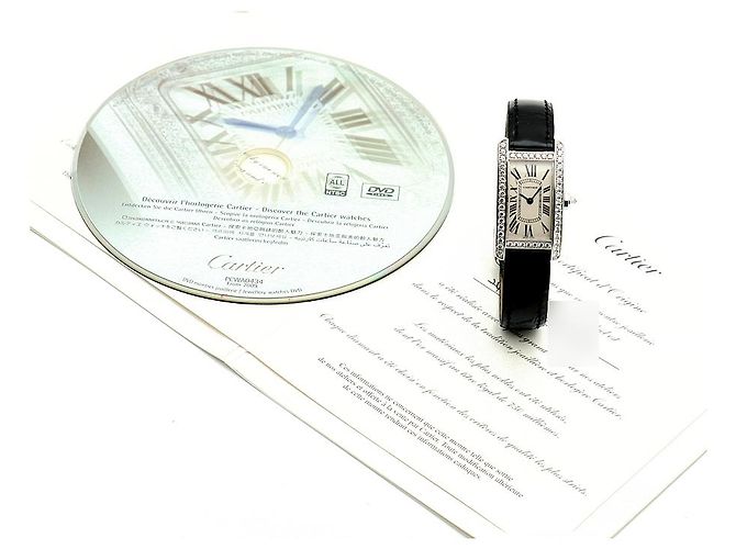 Cartier Reloj de mujer de oro blanco Original Diamond American Tank Small con doble hebilla D en oro - vista 5