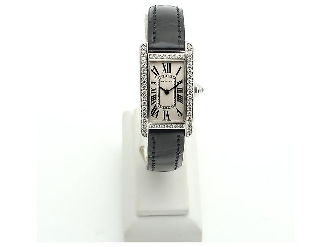 Cartier Reloj de mujer de oro blanco Original Diamond American Tank Small con doble hebilla D en oro - vista 6