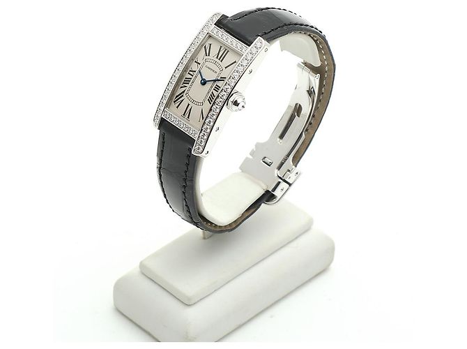 Cartier Reloj de mujer de oro blanco Original Diamond American Tank Small con doble hebilla D en oro - vista 7