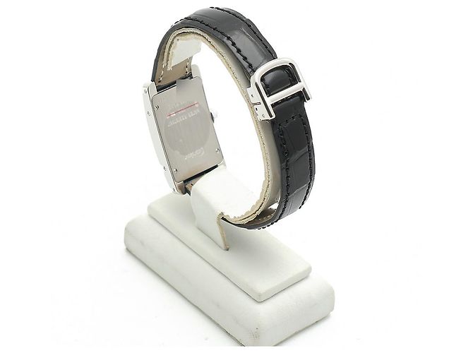 Cartier Reloj de mujer de oro blanco Original Diamond American Tank Small con doble hebilla D en oro - vista 8