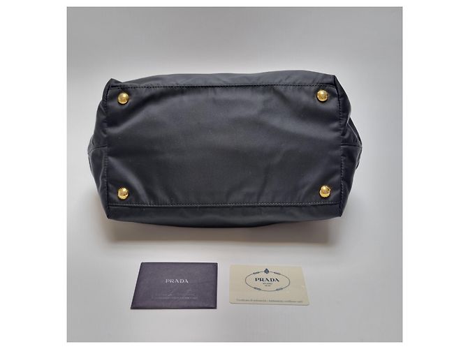 Prada Nylon-Tote-Bag mit Band Schwarz - Ansicht 14