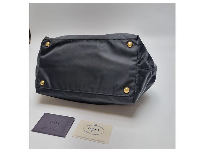 Prada Nylon-Tote-Bag mit Band Schwarz - Ansicht 15