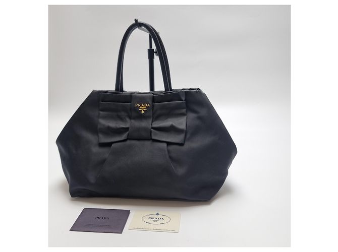 Prada Nylon-Tote-Bag mit Band Schwarz - Ansicht 3