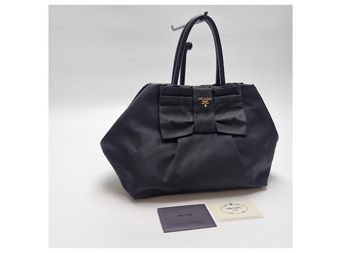 Prada Nylon-Tote-Bag mit Band Schwarz - Ansicht 4