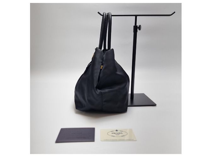 Prada Nylon-Tote-Bag mit Band Schwarz - Ansicht 6
