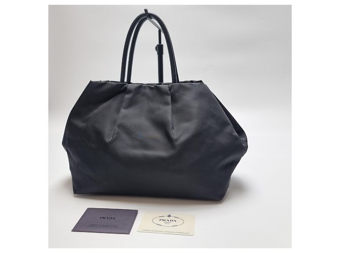 Prada Nylon-Tote-Bag mit Band Schwarz - Ansicht 8