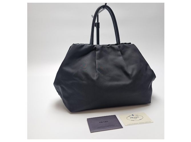 Prada Nylon-Tote-Bag mit Band Schwarz - Ansicht 9