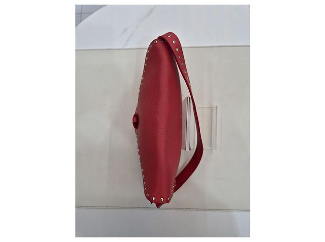 16 Céline Mini-Schultertasche mit Nieten Rot - Ansicht 2
