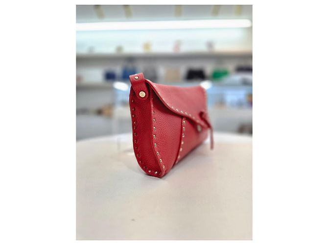 16 Céline Mini-Schultertasche mit Nieten Rot - Ansicht 4