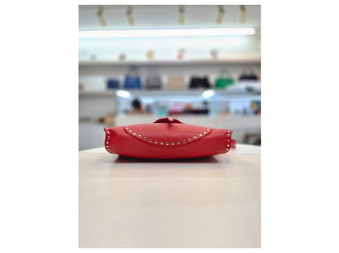 16 Céline Mini-Schultertasche mit Nieten Rot - Ansicht 6