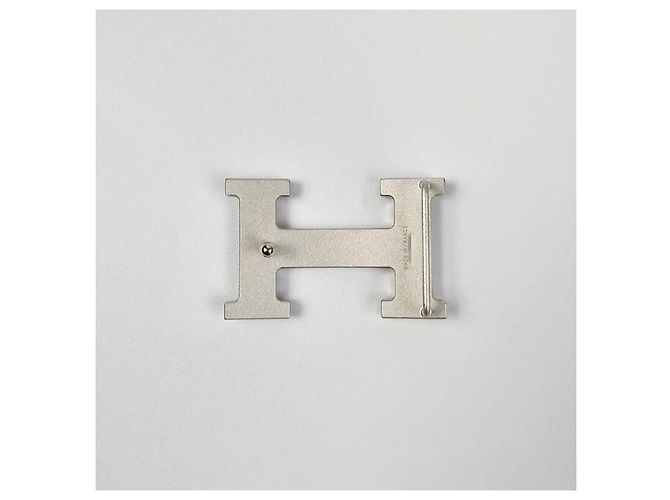 Hermès Reversible Buckle Black Chocolate Silver Matte Men's Leather Belt Silvery - view 9
