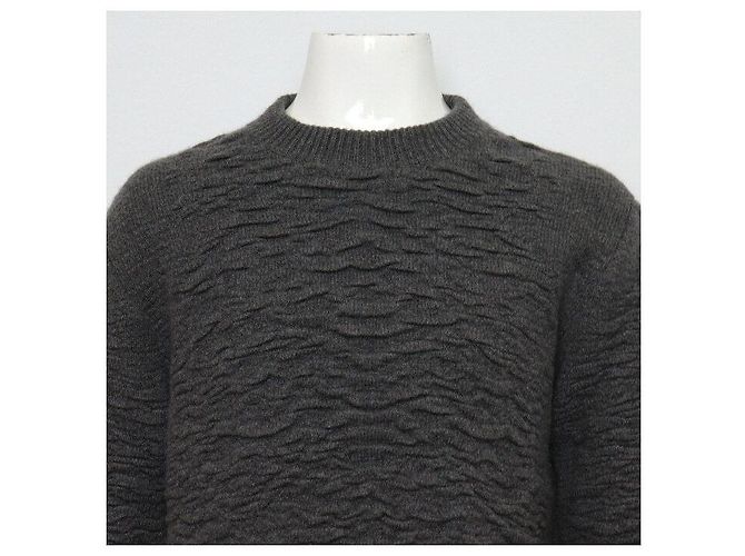 Dior Grauer strukturierter Kaschmirstrickpullover für Herren Braun - vista 2