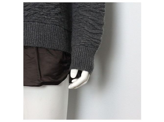 Dior Grauer strukturierter Kaschmirstrickpullover für Herren Braun - vista 3