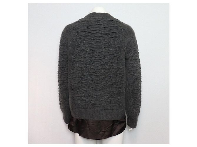Dior Grauer strukturierter Kaschmirstrickpullover für Herren Braun - vista 4