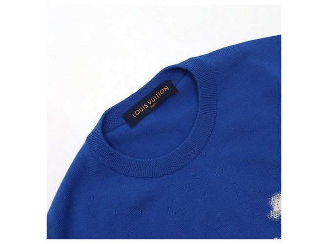 Louis Vuitton Kurzärmeliges Strick-T-Shirt für Herren Cloud LV Blau - Ansicht 5