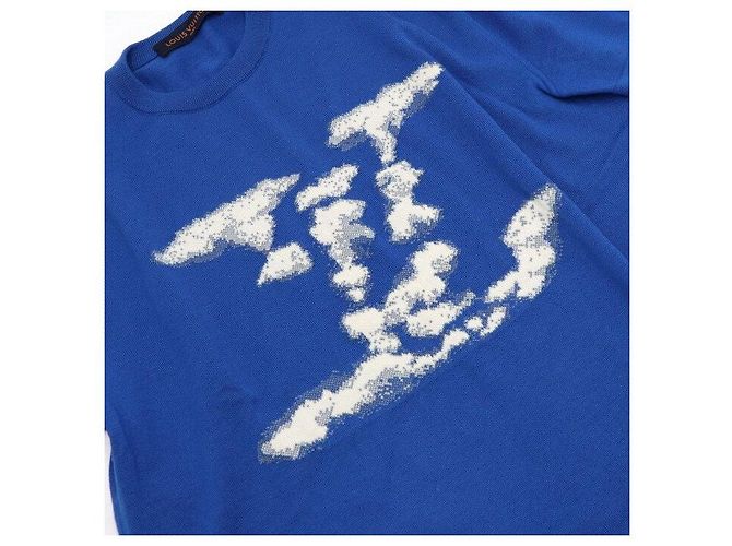 Louis Vuitton Kurzärmeliges Strick-T-Shirt für Herren Cloud LV Blau - Ansicht 6