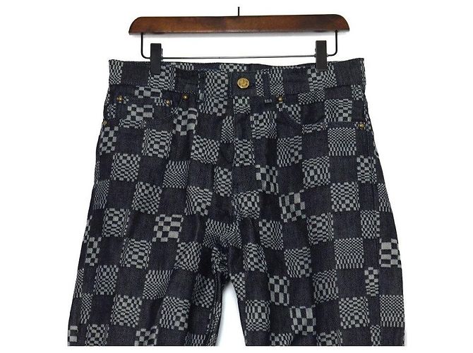 Louis Vuitton Pantaloni in denim Distorted Damier da uomo Nero - vista 2